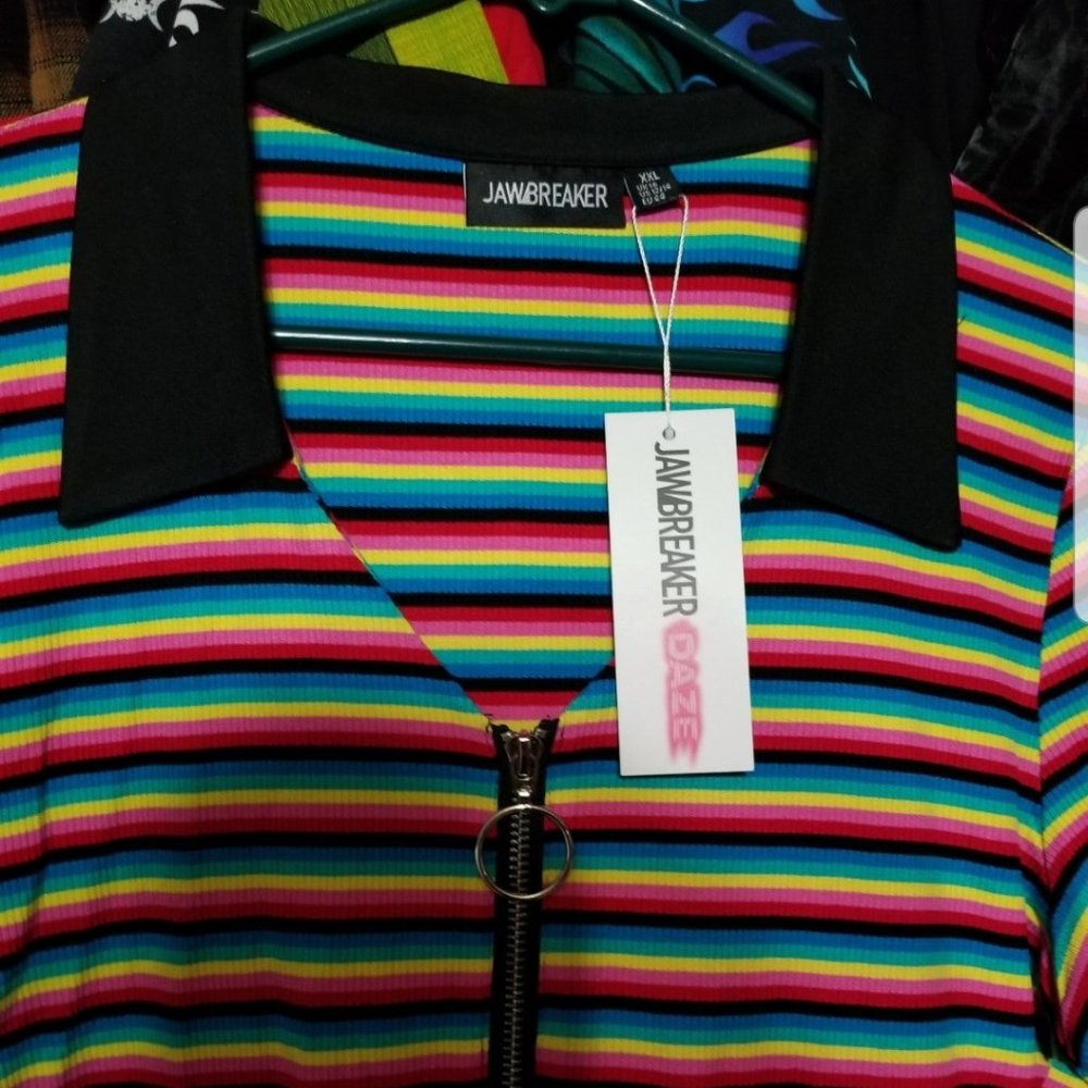 NWT Jawbreaker neon stripe dress!